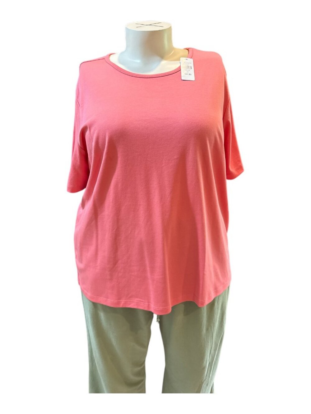 L.L. Bean Size 3X Plus Salmon Pink Supima Cotton Short Sleeve Tee NEW - NWT